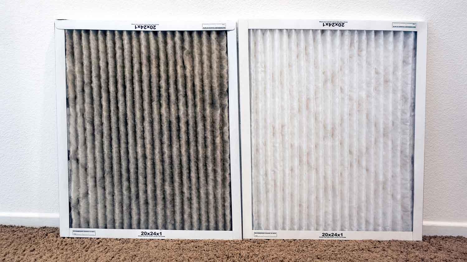 Dirty HVAC air filter restricting airflow and contributing to short cycling